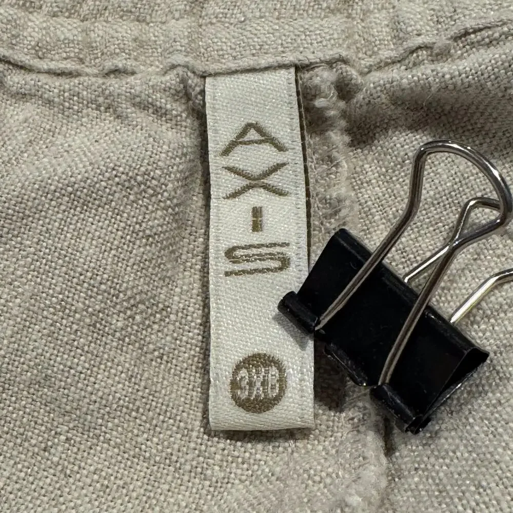Axis Mens Pants 100% Linen Drawstring Lagenlook Minimalist Tan Size 3XB FG